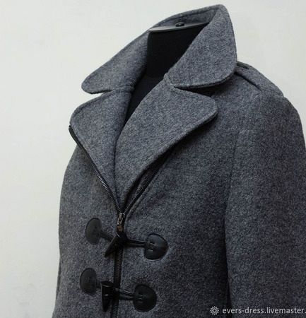 Зимнее пальто дафлкот "Марселла", шерсть ручной работы на заказ