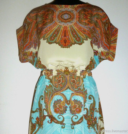 Платье из натурального шёлка "Восточные сказки" ручной работы на заказ