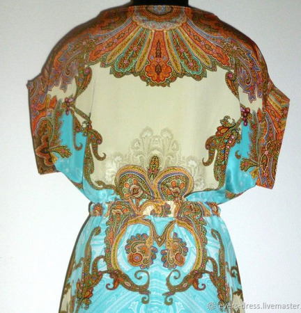 Платье из натурального шёлка "Восточные сказки" ручной работы на заказ