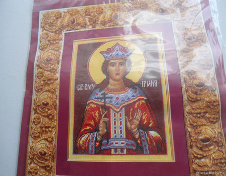 Набор для вышивки "Икона Св. Ирина" ручной работы на заказ