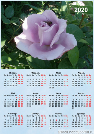 Календарь настенный "Розы" ручной работы на заказ