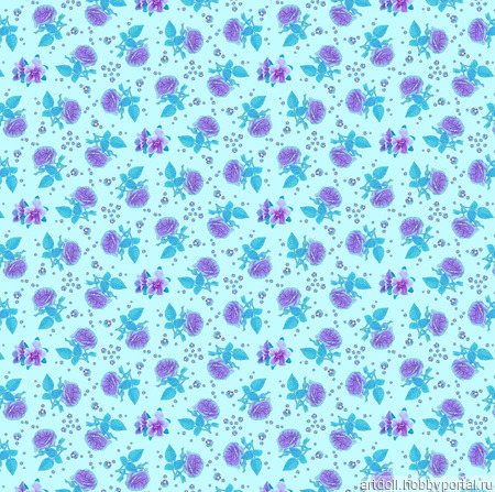 Рисунок для печати на ткани "Голубая роза" ручной работы на заказ