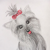 Рисунок карандашами "Собачка"