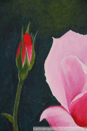 Картина гуашью "Роза" ручной работы на заказ