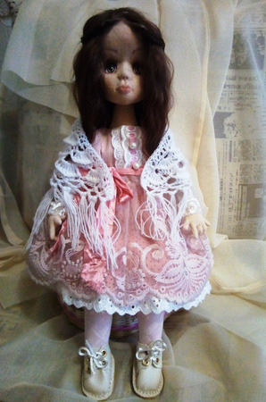 Текстильная шарнирная кукла "Милана" ручной работы на заказ