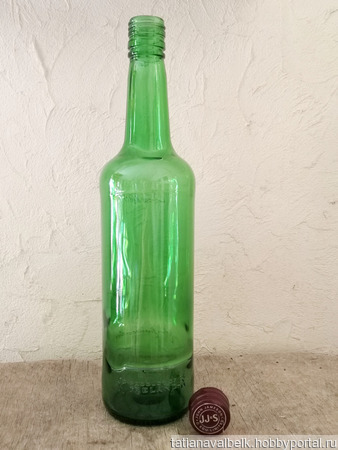 Бутылка зеленое стекло Джемесон ручной работы на заказ