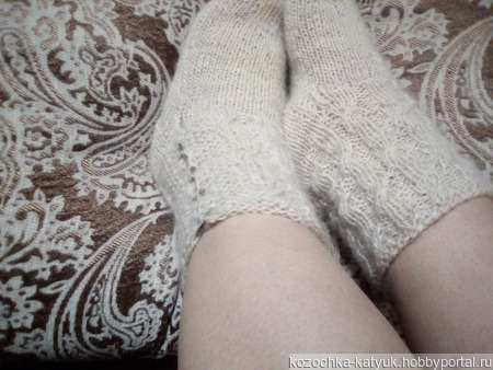 Пуховые носки женские (урюпинский козий пух) ручной работы на заказ