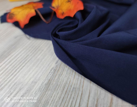 Рубашечная хлопковая ткань "Бенгалин" темно-синий ручной работы на заказ