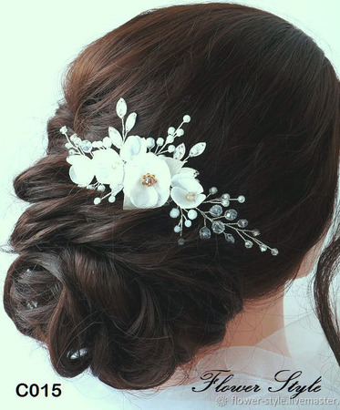 Свадебное украшение для волос С015 ручной работы на заказ