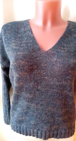 Мохеровый пуловер оригинальной окраски с люрексом ручной работы на заказ