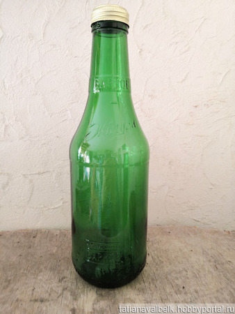 Бутылка зеленое стекло 0,9 л "Морской Трофей" ручной работы на заказ
