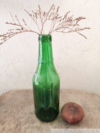 Бутылка зеленое стекло 0,9 л "Морской Трофей" ручной работы на заказ