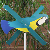 Деревянная игрушка флюгер для сада "Попугай"
