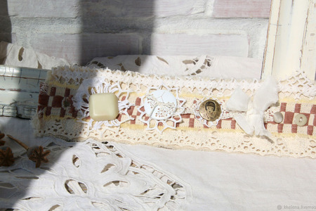 Браслет-манжета текстильный «Анна» ручной работы на заказ