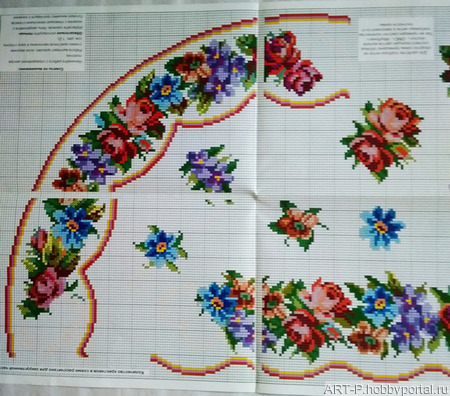 Схема скатерти для вышивки 440х300 крестиков ручной работы на заказ