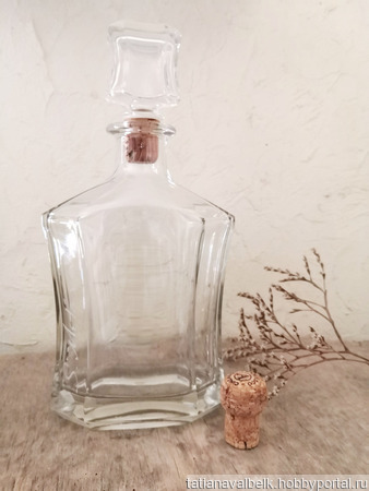 Бутылка стеклянная Штоф Гафин прозрачное стекло ручной работы на заказ