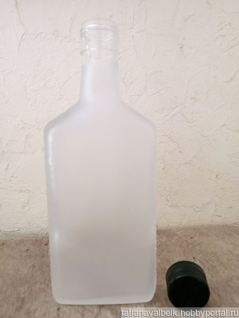 Бутылка матовое PETRON белое стекло с крышкой ручной работы на заказ