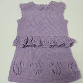 Платье вязаное для новорожденной девочки