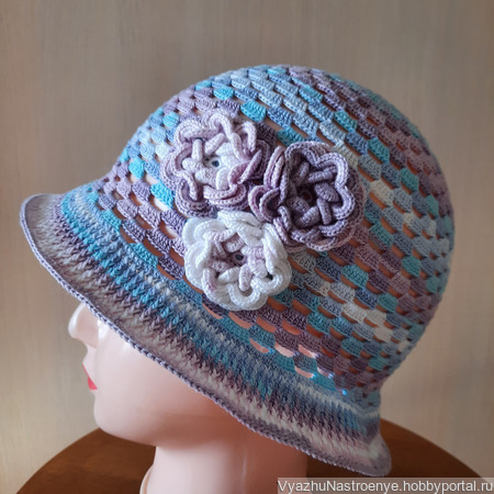Шляпка "Виолет" "Violet" с цветочным декором для девочки ручной работы на заказ