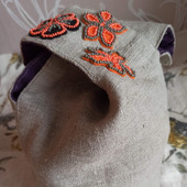 Сумочка Японский узелок (Омияге) с вышивкой бисером.