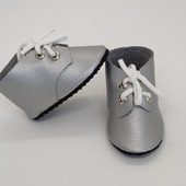 Кукольные ботиночки 7 см Серебристые