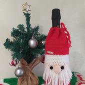 Новогодний декор: чехол на бутылку Дед Мороз