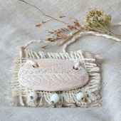 Подвеска: из глины с отпечатком «Спящие травы»
