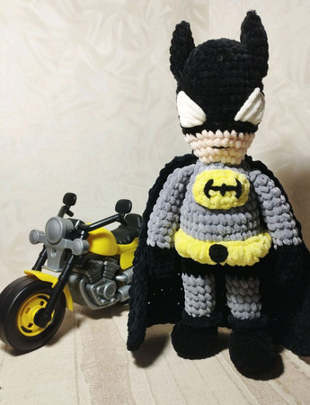 Супергерой Бэтмен, вязаная игрушка ручной работы на заказ