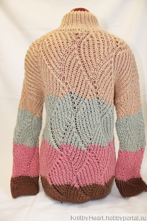 Вязаный свитер разноцветный ручной работы на заказ