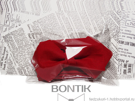 Набор галстук-бабочка и паше "Красный" ручной работы на заказ