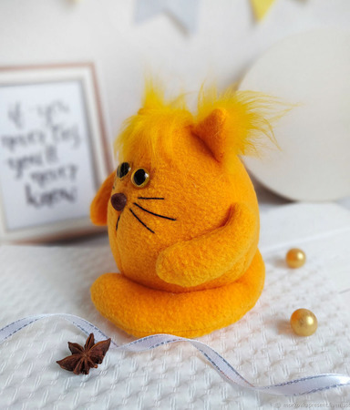 Мягкая игрушка кот "Апельсиныч" Кот домовой ручной работы на заказ
