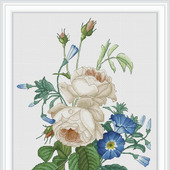 Схема для вышивки крестом "Букет с розами"