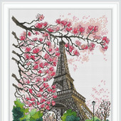 Схема для вышивки крестом "Весна в Париже"