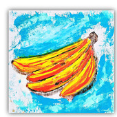 Картина натюрморт с фруктами "Яркие Бананы" акрил, холст