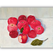 Картина яблоки "Ароматные яблочки", масло, холст
