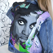Роспись джинсовой куртки,  ручная работа портрет по фото, unisex