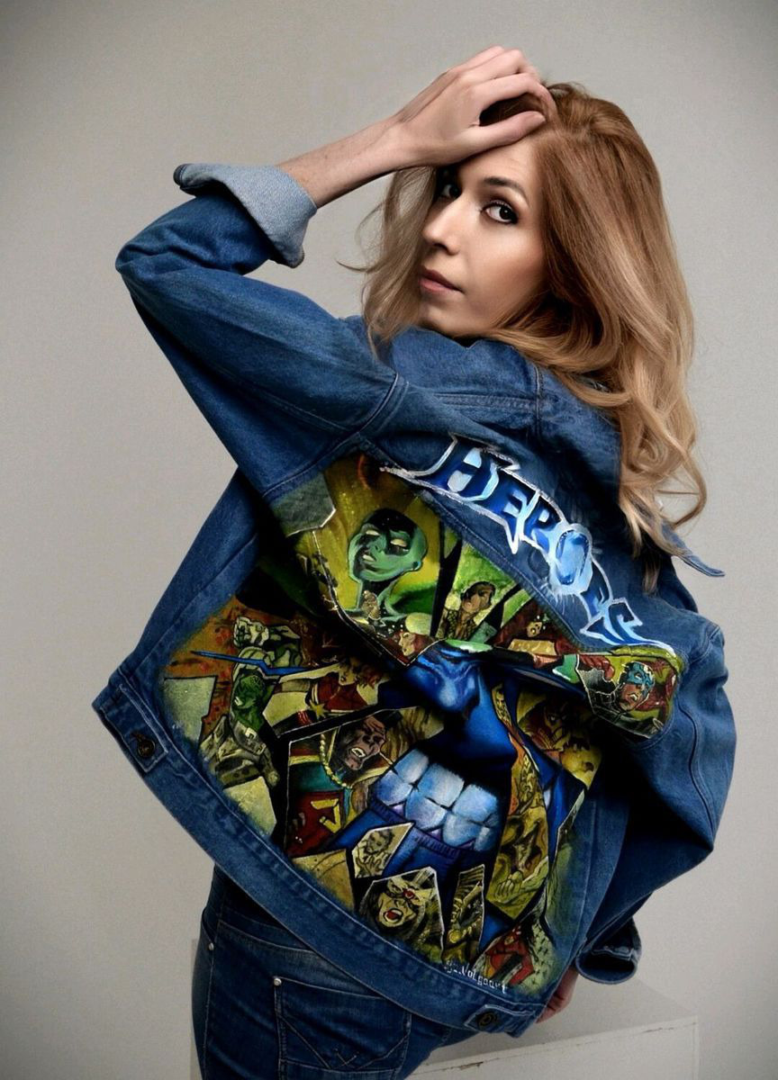 Джинсовая куртка с рисунком на спине ручная роспись кастомизация – купить винтернет-магазине HobbyPortal.ru с доставкой