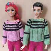 Подарочный набор вязаной одежды Барби + Кен