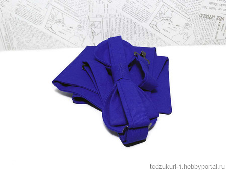 Галстук-бабочка и платок "Синий" ручной работы на заказ