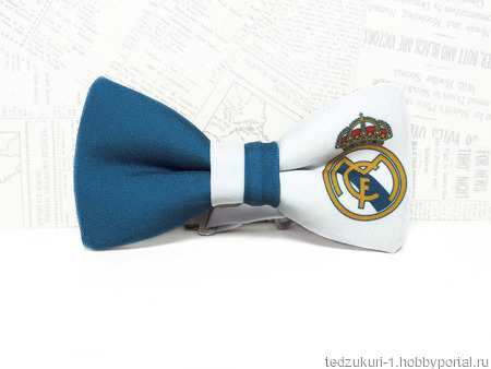 Галстук-бабочка "Реал Мадрид/футбол" ручной работы на заказ