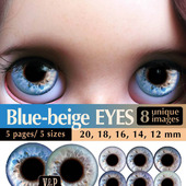 Голубые глазки для кукол. Распечатка глазок