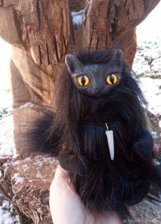 Чёрный кот . Магический помощник. ручной работы на заказ