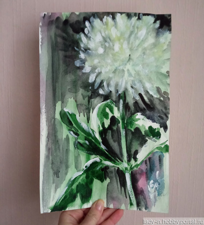 Картина "Белые хризантемы" ручной работы на заказ