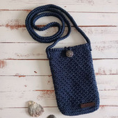 Мини-сумка для телефона тёмно-синего цвета