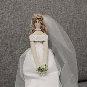 Интерьерная кукла тильда невеста ручная работа