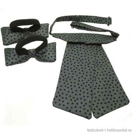 Набор галстук и бантики "Горошек" ручной работы на заказ
