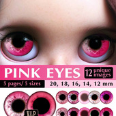 Розовые глаза для кукол и игрушек